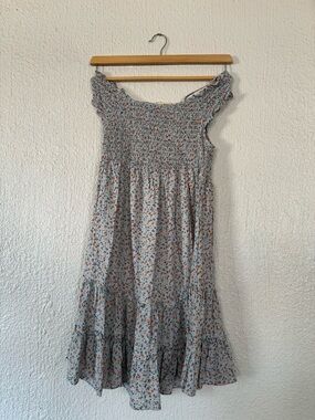 ADORABLE LIBERTY LOVE FLORAL SMOCKED BOHO DRESS M BLUE